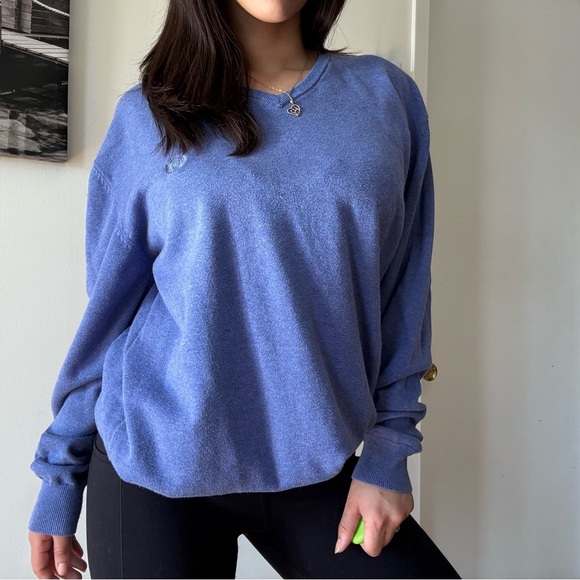 Vintage Oversized V-Neck Sweater Casual Preppy Knit - Picture 3 of 5